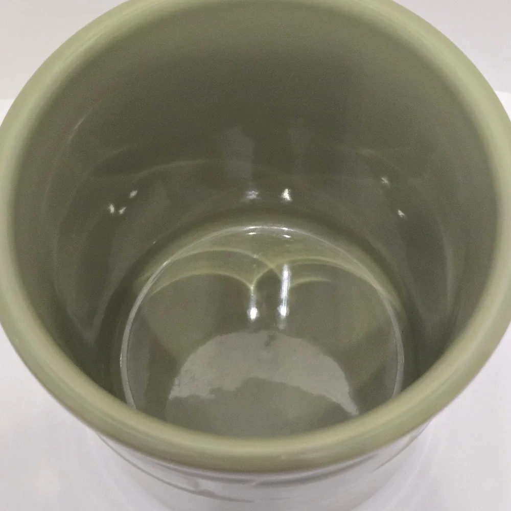 Longaberger Pottery Woven Traditions Sage 2 Quart Utensil Crock - Picture 2 of 4